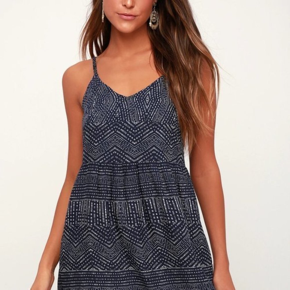 RVCA V-neck Navy Dress